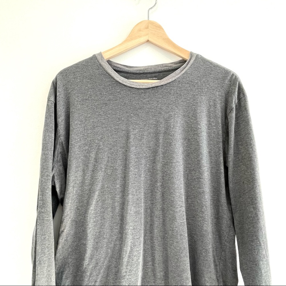 Men's Gray Banana Republic Long Sleeve Fitted Crew Tshirt XL